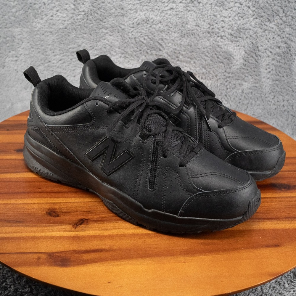 New Balance 608v5 Shoes Sneakers Mens 14 2E Extra Wide Triple Black Leather